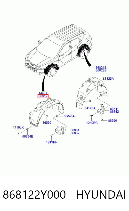 Nadkole błotnika przedniego prawe do Hyundai Ix35  LM