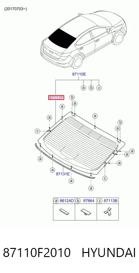 Kupić Szyba tylna Hyundai Elantra VI AD w dobrej cenie