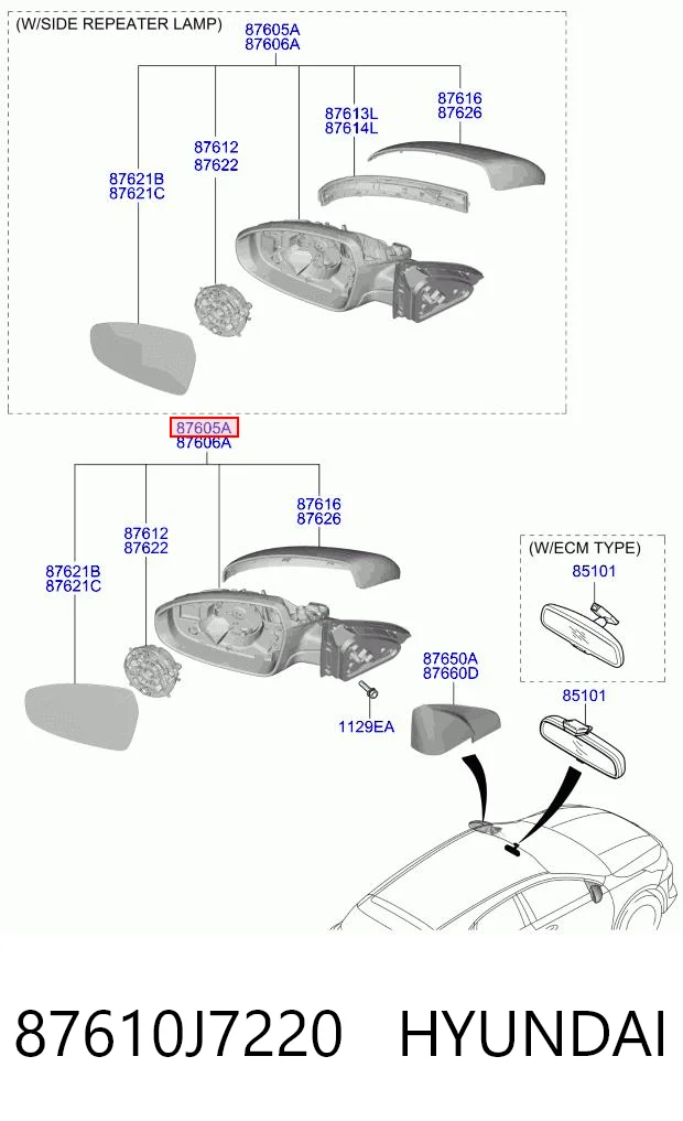 87610J7220 Hyundai/Kia