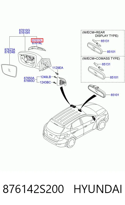 876142S200 Hyundai/Kia Kierunkowskaz lusterka lewy