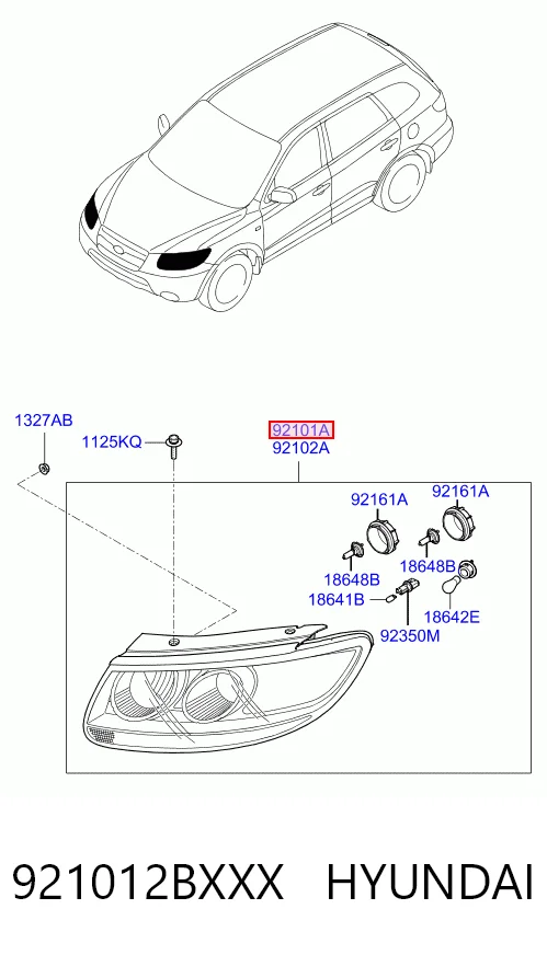 Reflektor lewy Hyundai Santa Fe II SUV (CM) (2006 - 2012) cena, od 120,88 USD