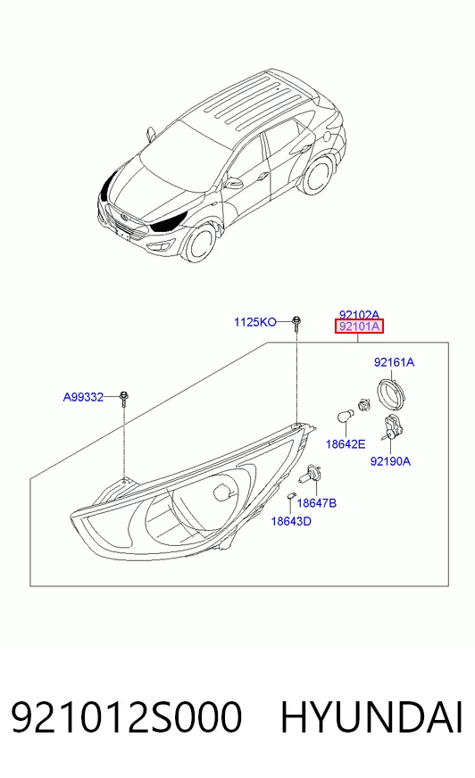 Reflektor lewy do Hyundai Tucson II TM