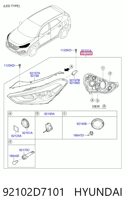 Reflektor prawy Hyundai Tucson III SUV (TL) (2015 - 2023) cena, od 497,44 USD