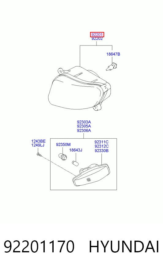 Lampa przeciwmgielna lewa do Hyundai Matrix  FC
