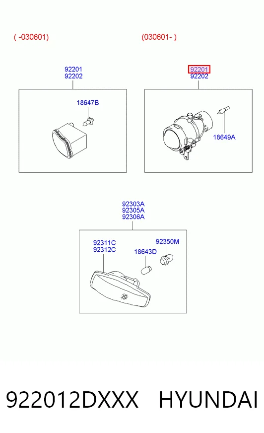 Lampa przeciwmgielna lewa do Hyundai Elantra III XD