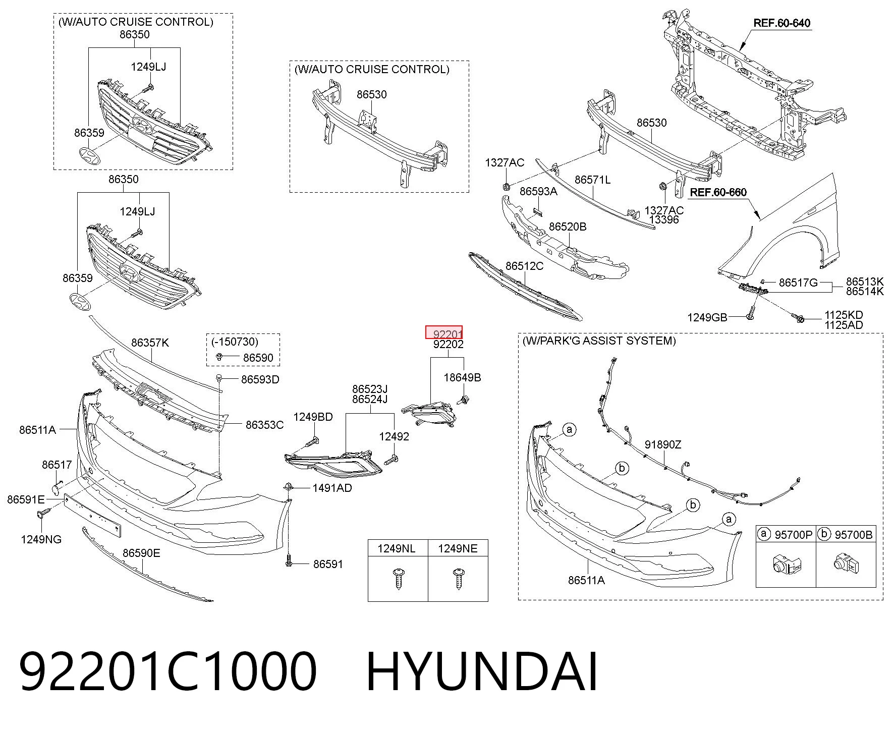 92201C1000 Hyundai/Kia Lampa przeciwmgielna lewa