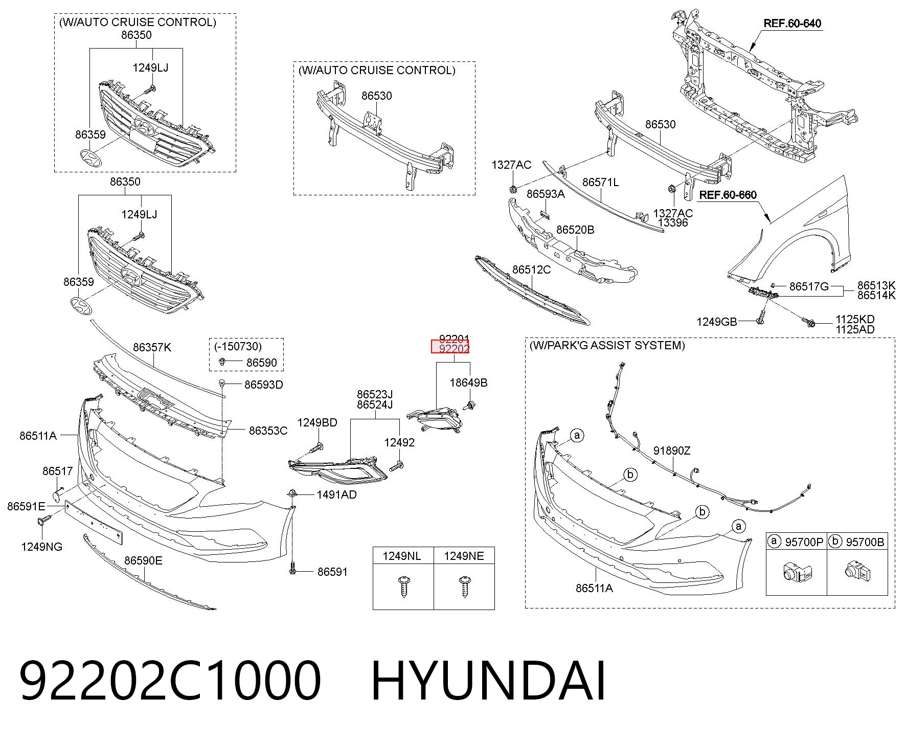 92202C1000 Hyundai/Kia Lampa przeciwmgielna prawa