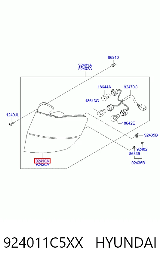 Lampa zespolona tylna lewa Hyundai Getz 