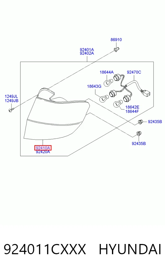 Lampa zespolona tylna lewa Hyundai Getz hatchback (TB) (2002 - 2011) cena, od 56,38 USD