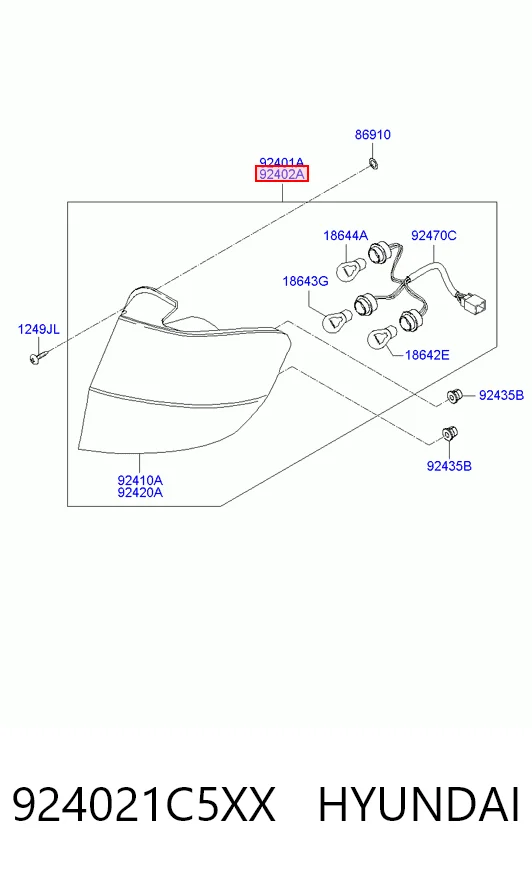 Do koszyka Lampa zespolona tylna prawa Hyundai Getz  