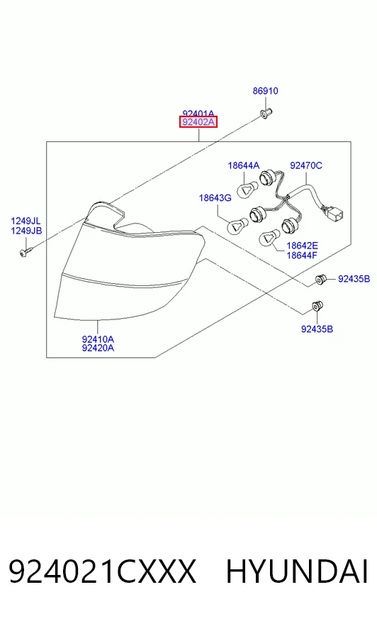 Lampa zespolona tylna prawa Hyundai Getz hatchback (TB) (2002 - 2011) cena, od 51,40 USD