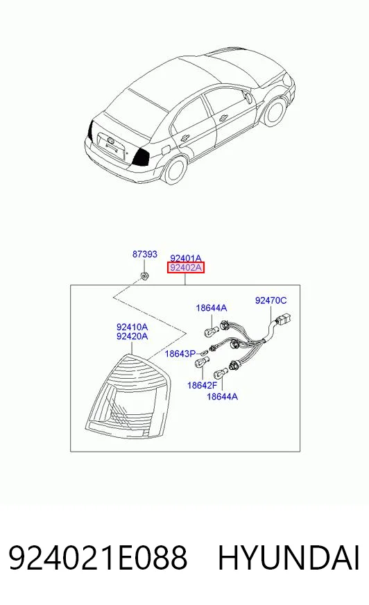 Lampa zespolona tylna prawa do Hyundai Accent III MC