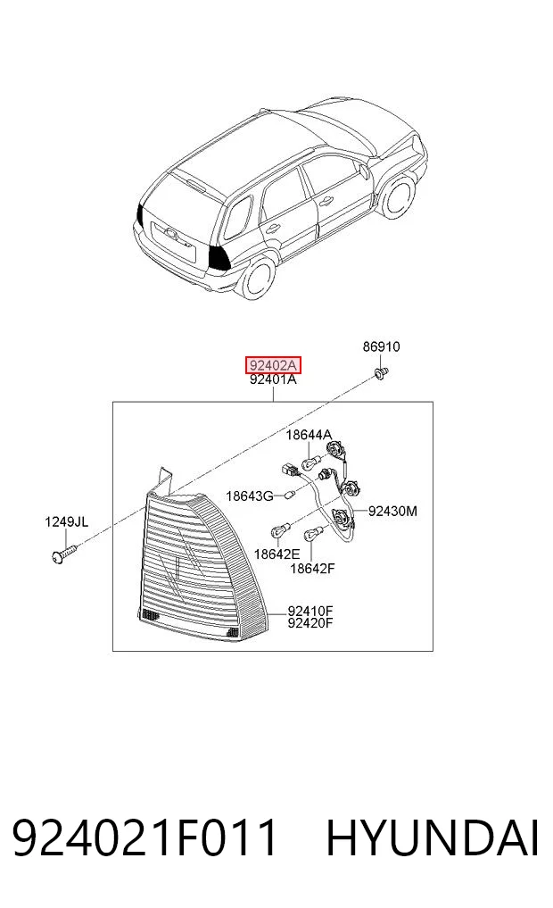 Do koszyka Lampa zespolona tylna prawa KIA Sportage II JE