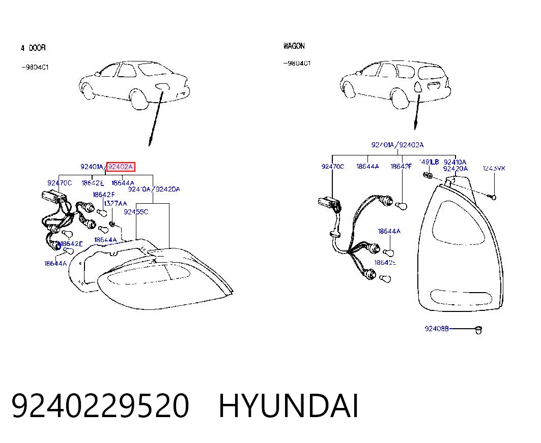Lampa zespolona tylna prawa do Hyundai Lantra II 