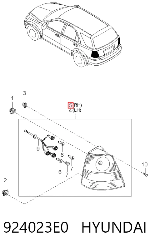 Lampa zespolona tylna prawa do KIA Sorento I JC