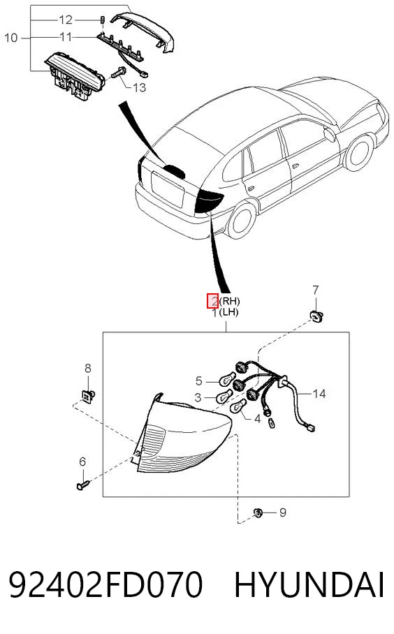 Lampa zespolona tylna prawa do KIA Rio I DC