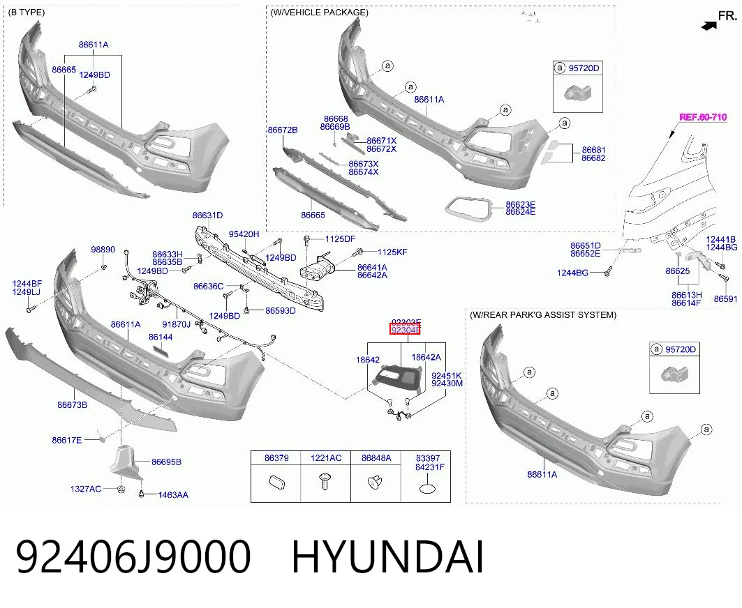 92406J9000 Hyundai/Kia Lampa zespolona zderzaka tylnego prawa
