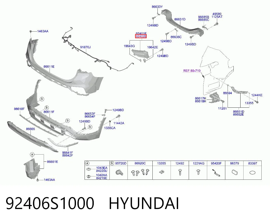 92406S1000 Hyundai/Kia Lampa zespolona zderzaka tylnego prawa