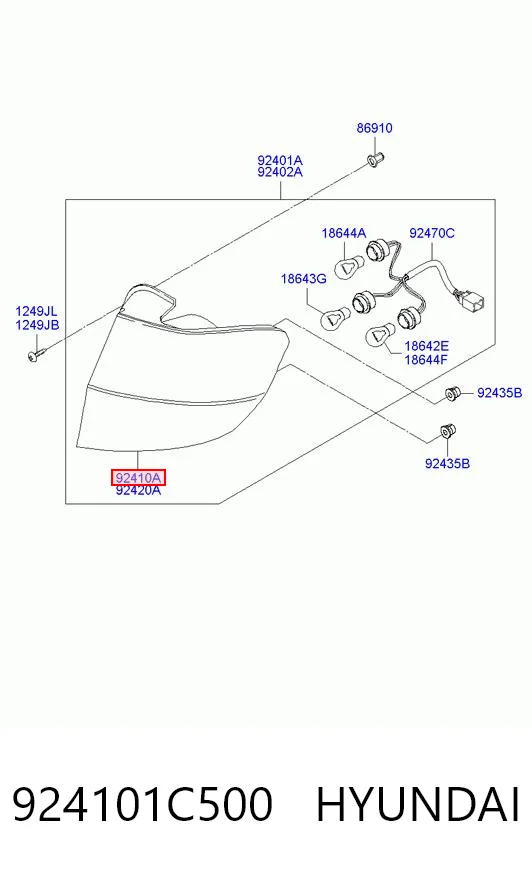 Lampa zespolona tylna lewa do Hyundai Getz  
