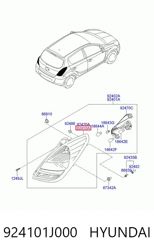 Lampa zespolona tylna lewa do Hyundai I20 I PB
