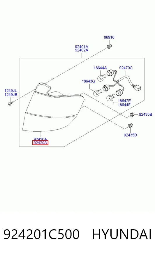  Lampa zespolona tylna prawa Hyundai Getz 