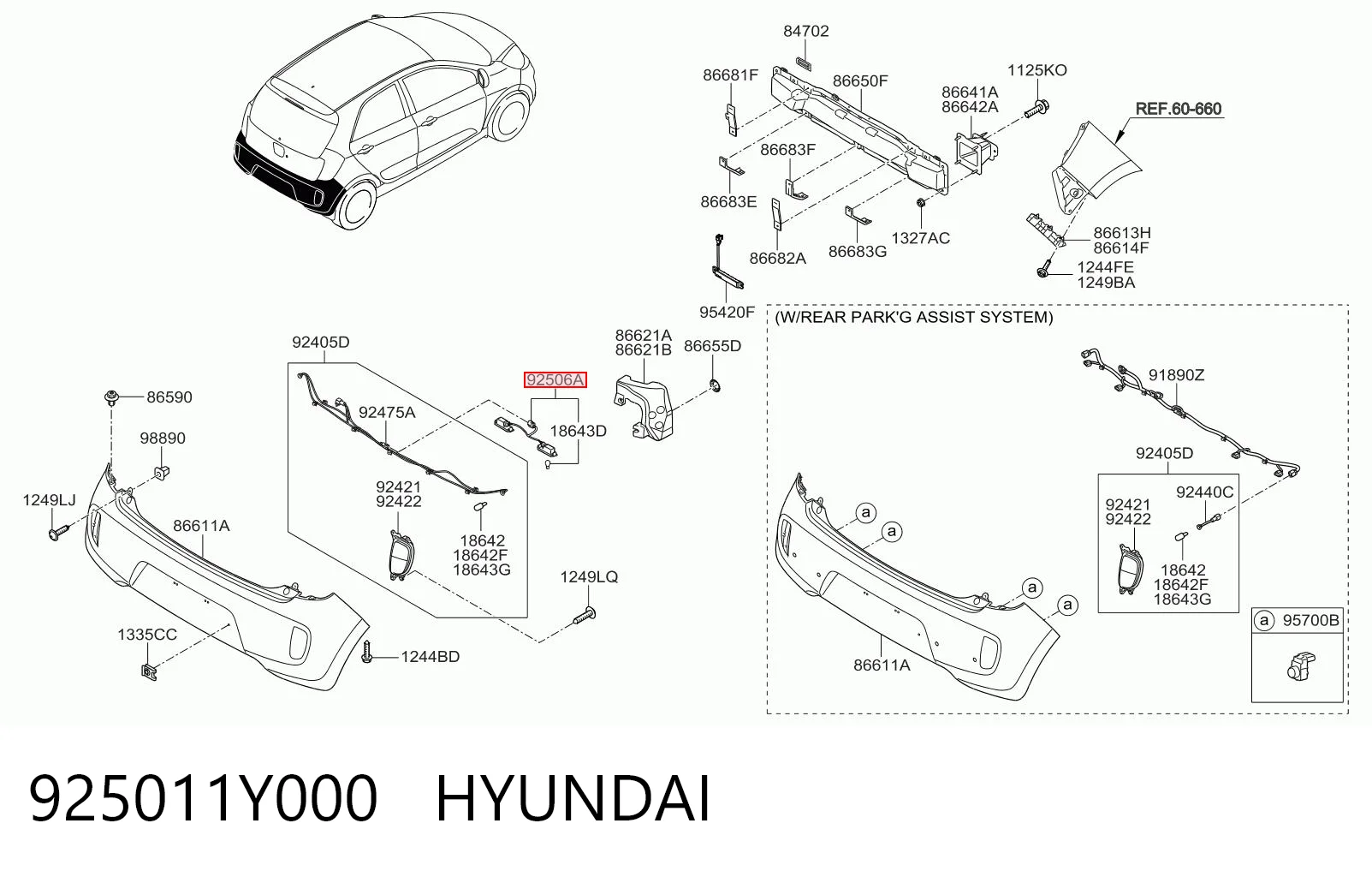 Lampa oświetlenia tylnej tablicy rejestracyjnej do KIA Picanto TA
