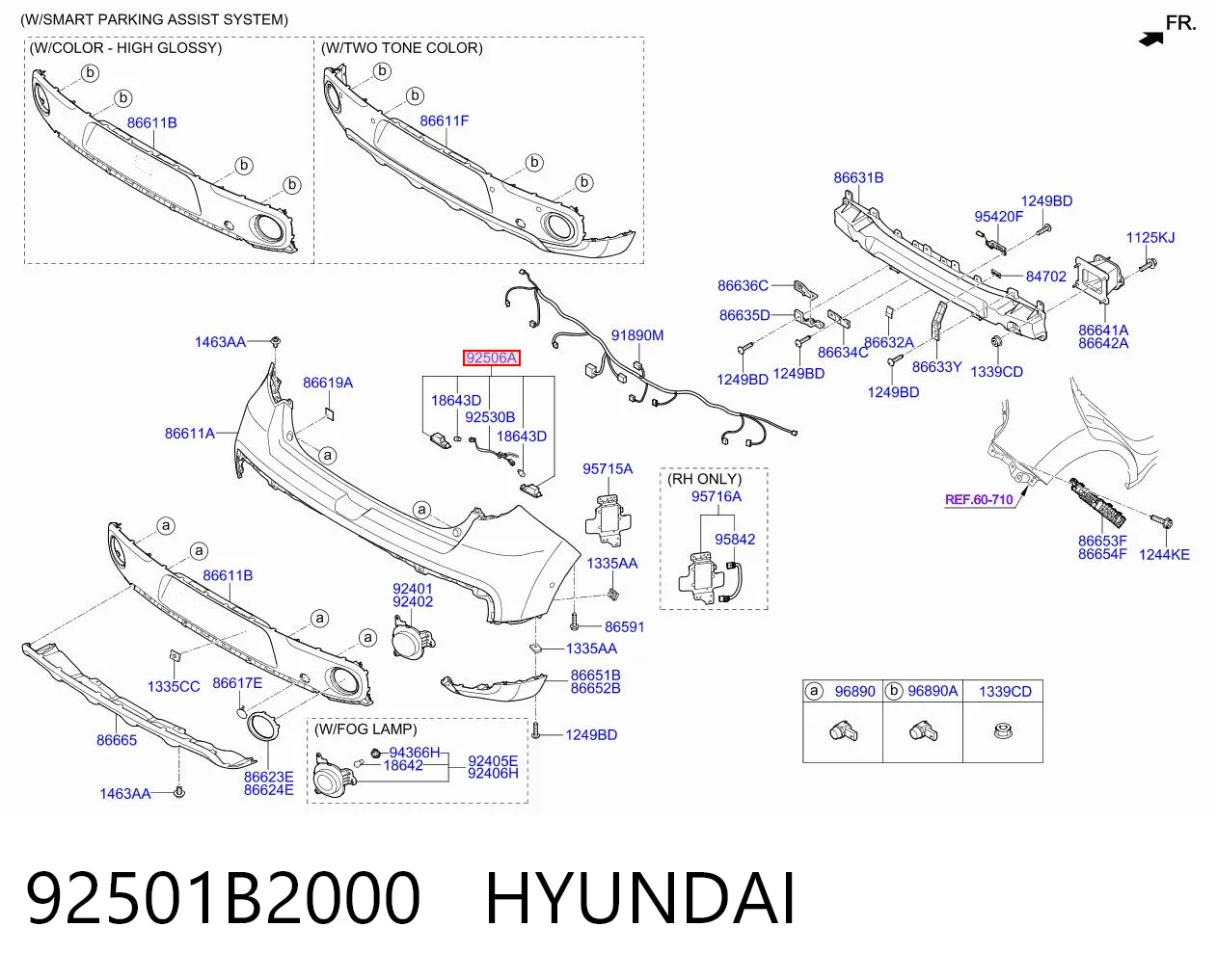 92501B2000 Hyundai/Kia Lampa oświetlenia tylnej tablicy rejestracyjnej