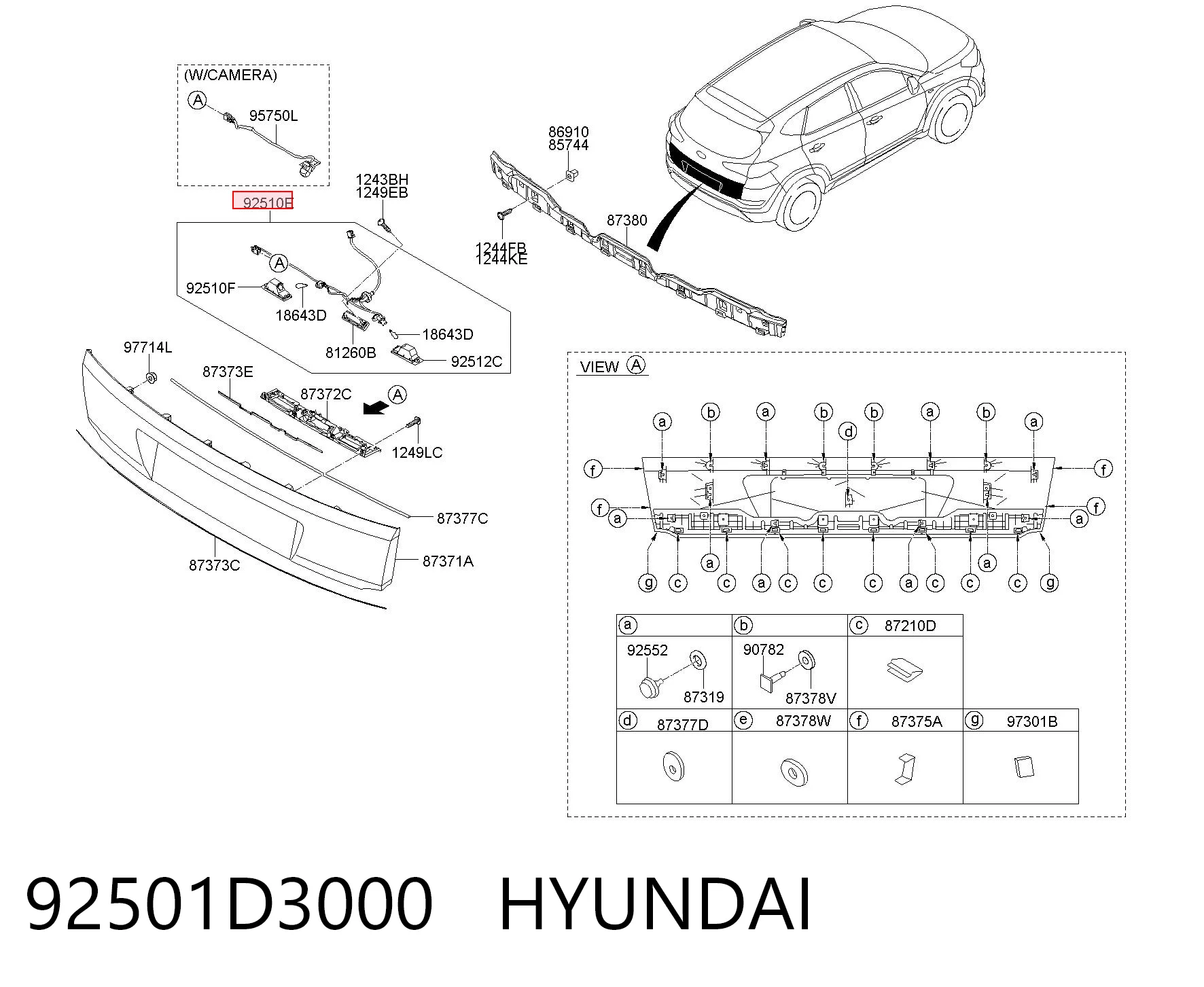92501D3000 Hyundai/Kia Lampa oświetlenia tylnej tablicy rejestracyjnej