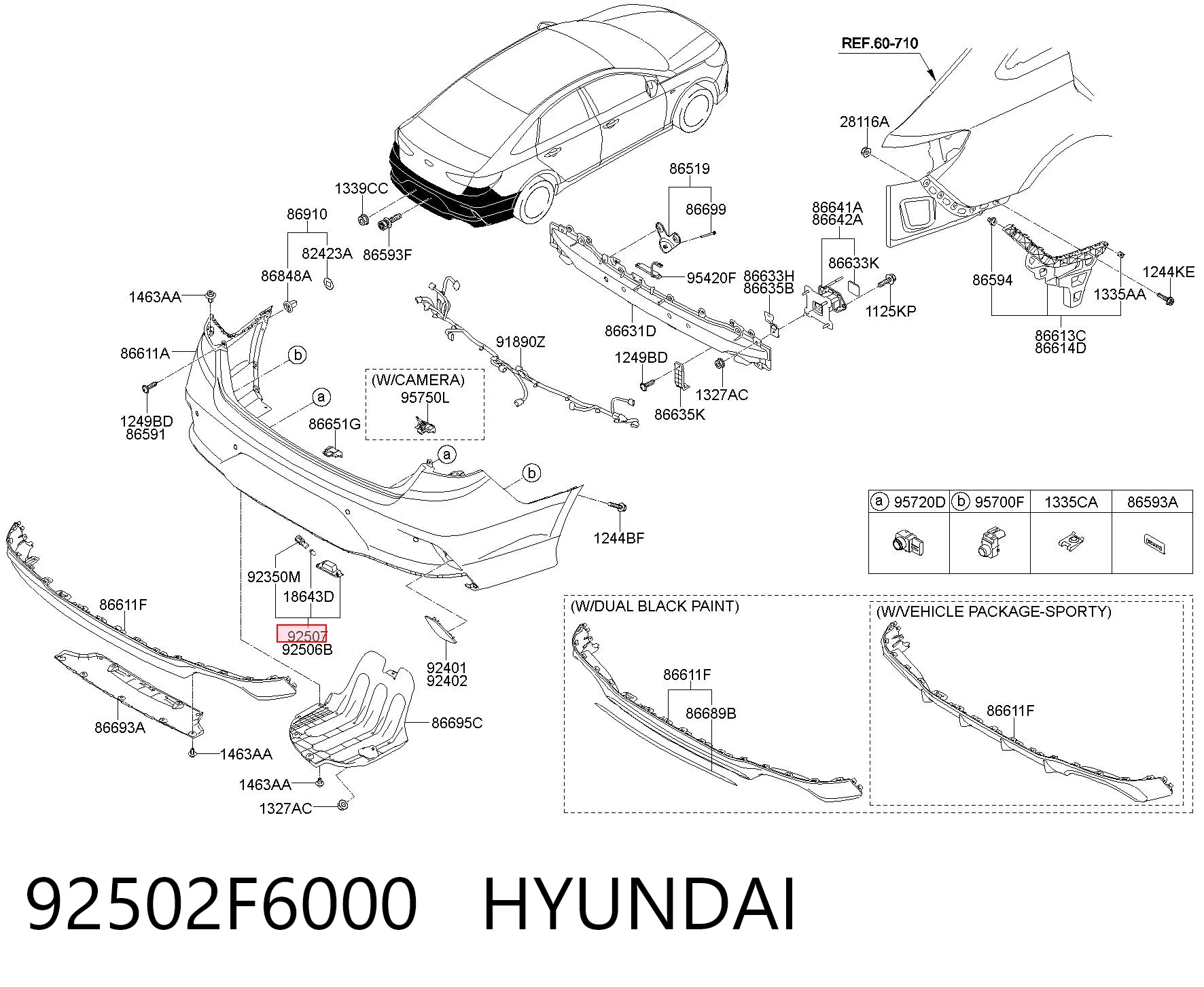 92502F6000 Hyundai/Kia Lampa oświetlenia tylnej tablicy rejestracyjnej