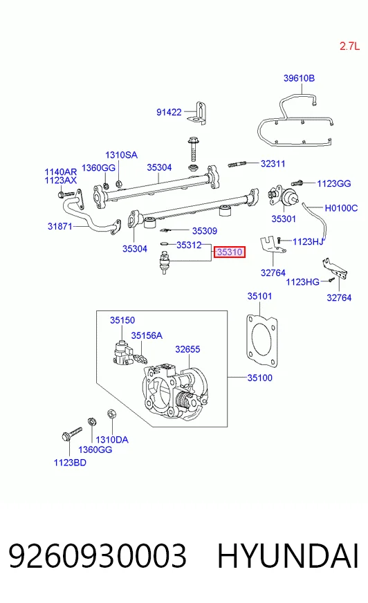 9260930003 Hyundai/Kia Wtryskiwacz paliwa