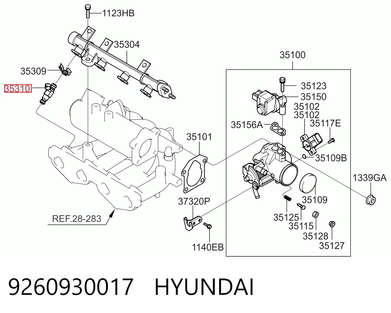 9260930017 Hyundai/Kia Wtryskiwacz paliwa