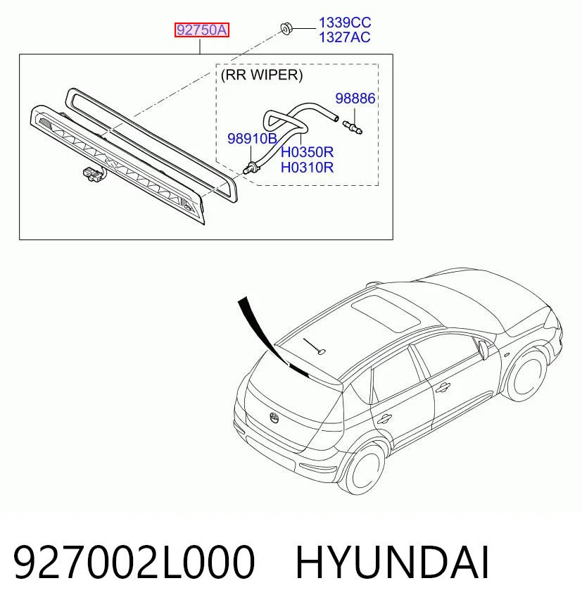 927002L000 Hyundai/Kia Lampa stop tylna dodatkowa