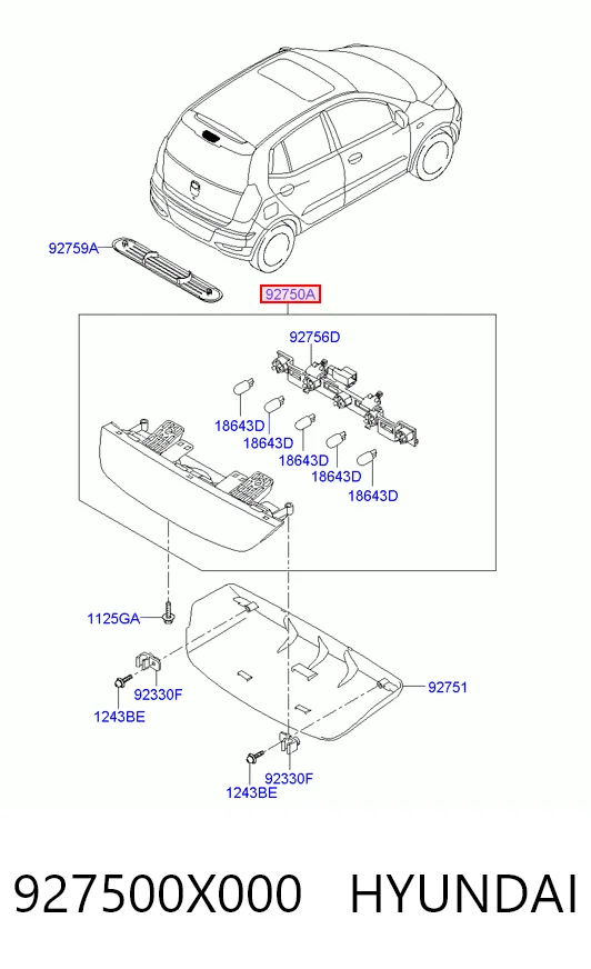 Lampa stop tylna dodatkowa do Hyundai I10  PA
