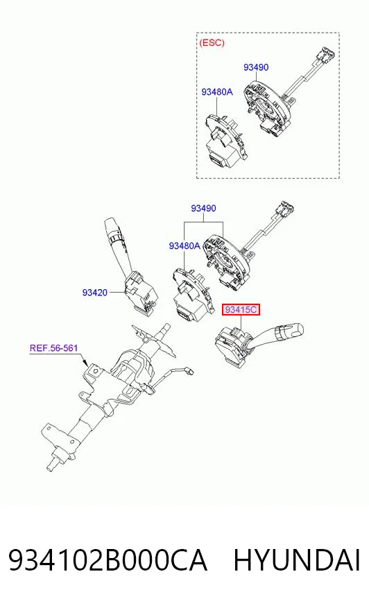 934102B000CA Hyundai/Kia Przełącznik zespolony lewy