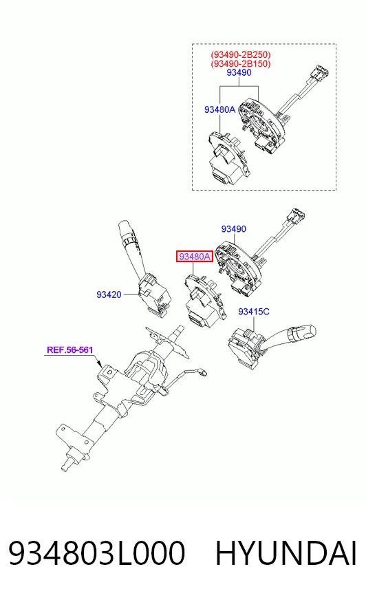 934803L000 Hyundai/Kia Czujnik kąta skrętu kierownicy