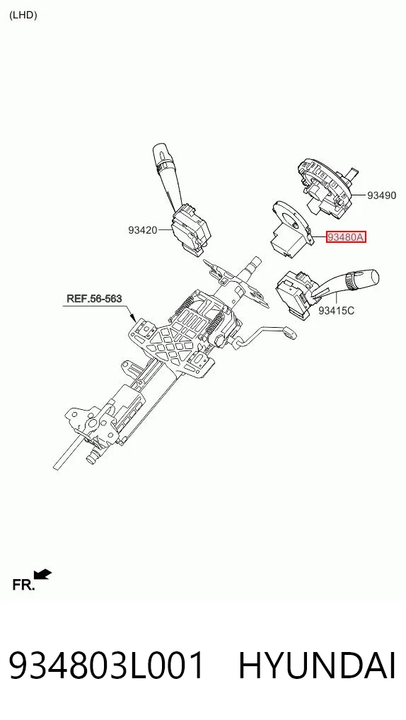 934803L001 Hyundai/Kia Czujnik kąta skrętu kierownicy