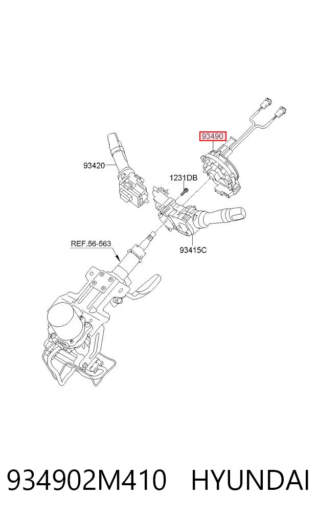 934902M410 Hyundai/Kia Pierścień kontaktowy AIRBAG, taśma kierownicy