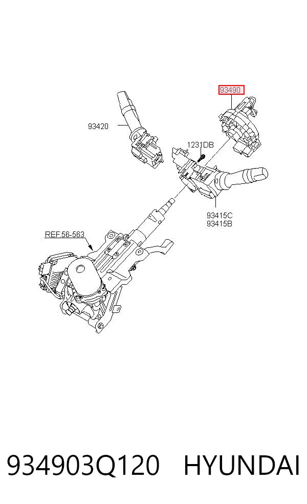 934903Q120 Hyundai/Kia Pierścień kontaktowy AIRBAG, taśma kierownicy