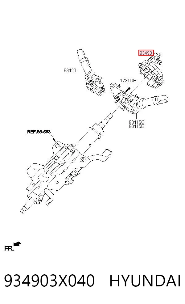 934903X040 Hyundai/Kia Pierścień kontaktowy AIRBAG, taśma kierownicy