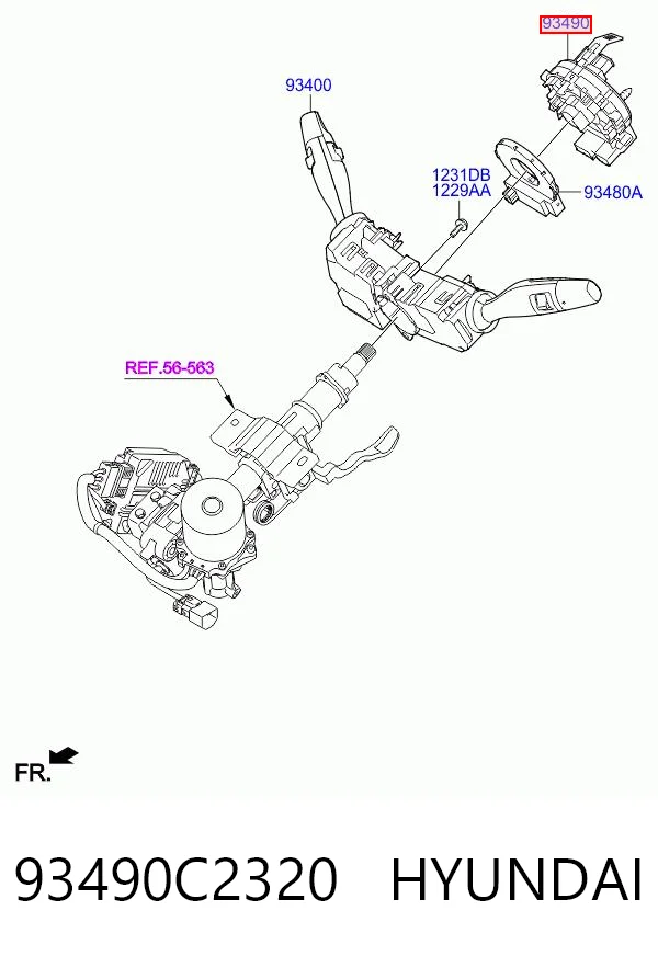 93490C2320 Hyundai/Kia Pierścień kontaktowy AIRBAG, taśma kierownicy