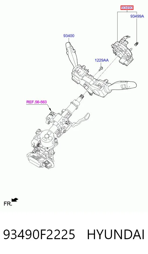 93490F2225 Hyundai/Kia Pierścień kontaktowy AIRBAG, taśma kierownicy