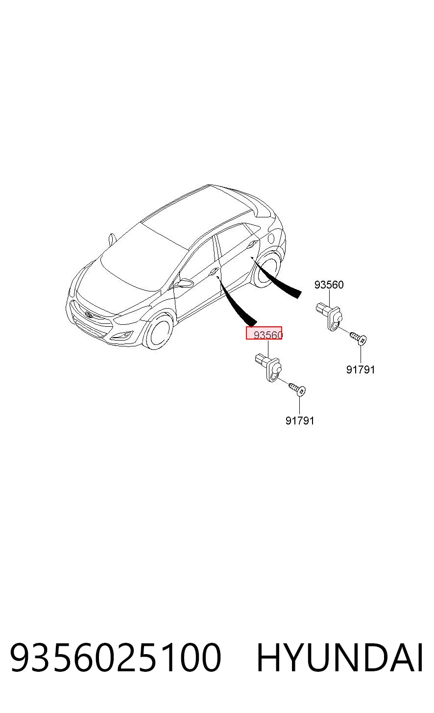 9356025100 Hyundai/Kia Czujnik zamykania drzwi (wyłącznik krańcowy)