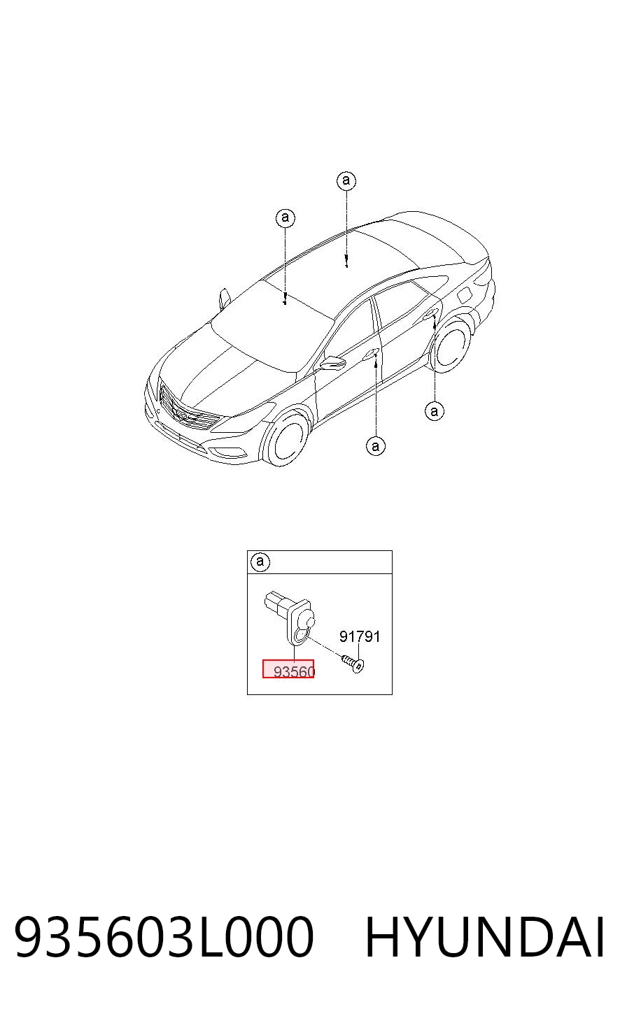 935603L000 Hyundai/Kia Czujnik zamykania drzwi (wyłącznik krańcowy)