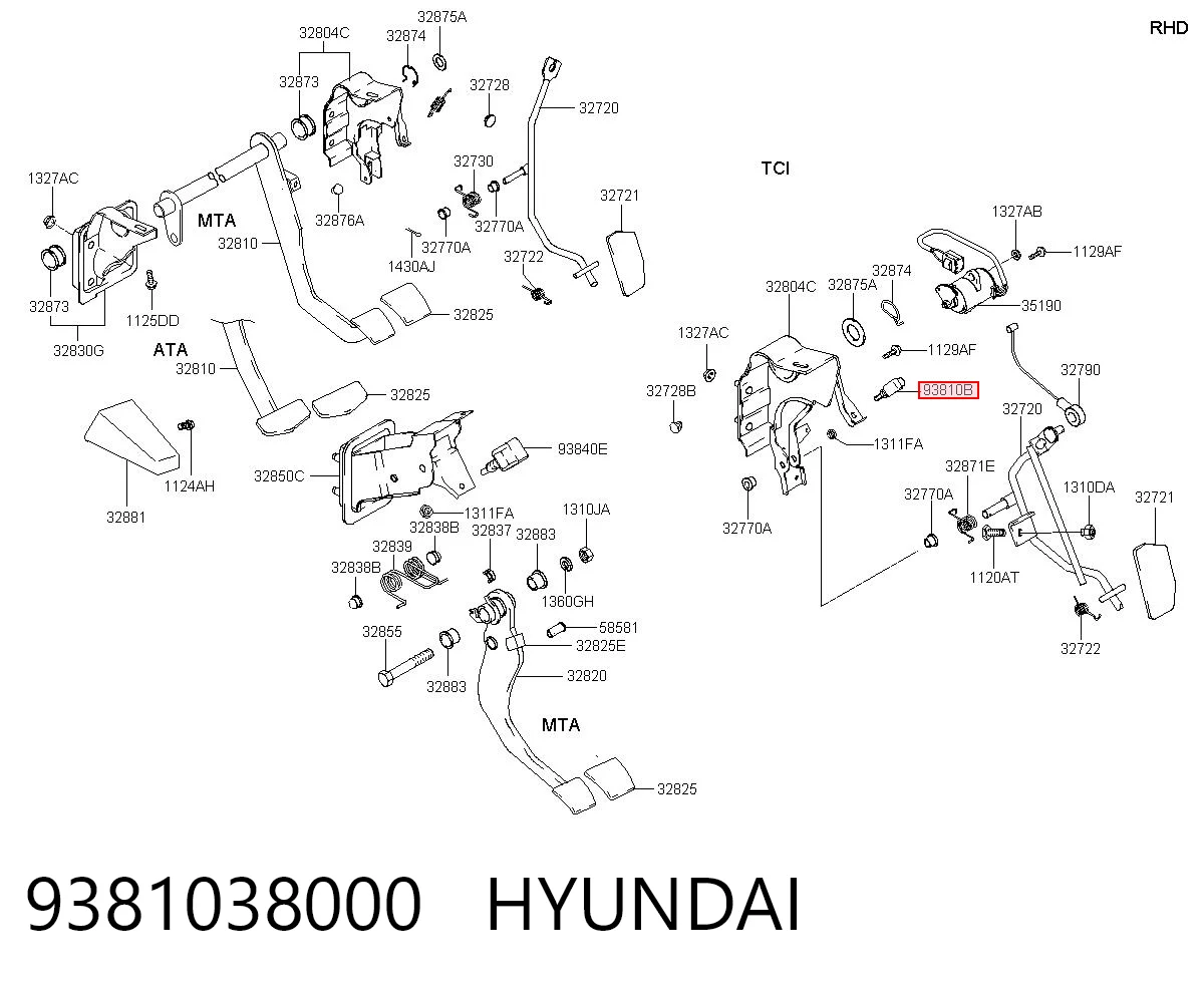 9381038000 Hyundai/Kia Czujnik włączania sprzęgła