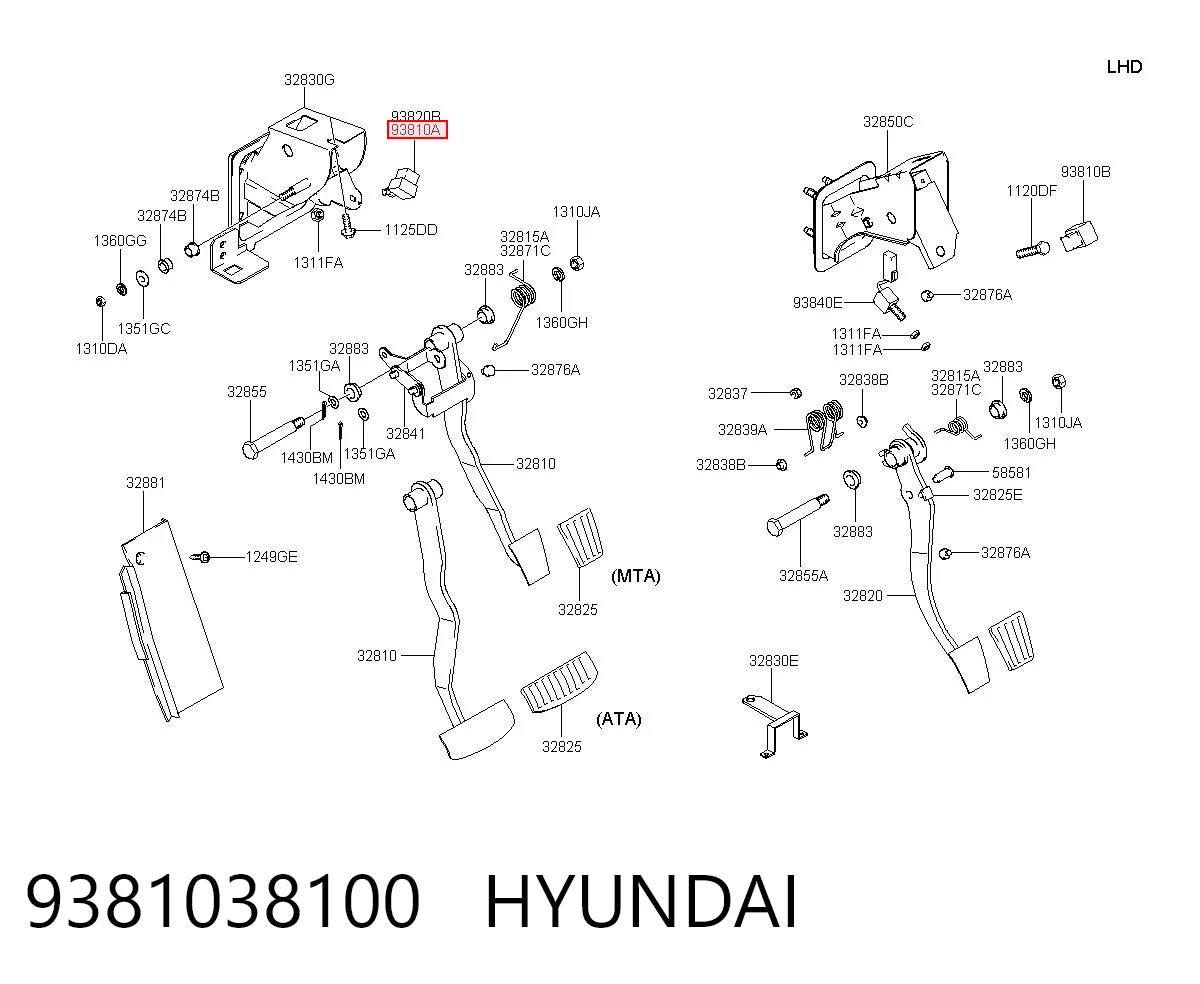9381038100 Hyundai/Kia Czujnik włącznika świała stop
