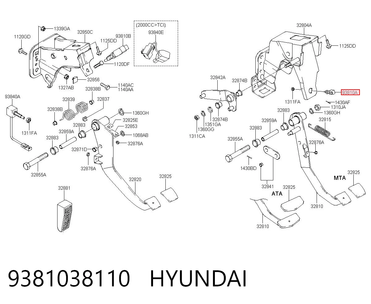 9381038110 Hyundai/Kia Czujnik włącznika świała stop