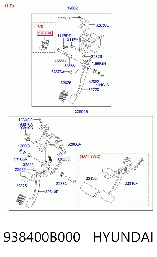 938400B000 Hyundai/Kia Czujnik włączania sprzęgła