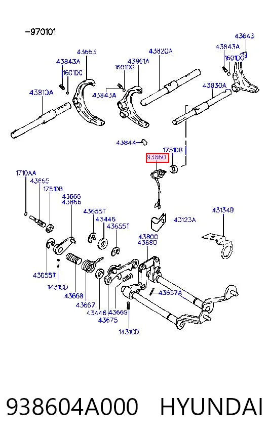 938604A000 Hyundai/Kia Czujnik włączania światła cofania