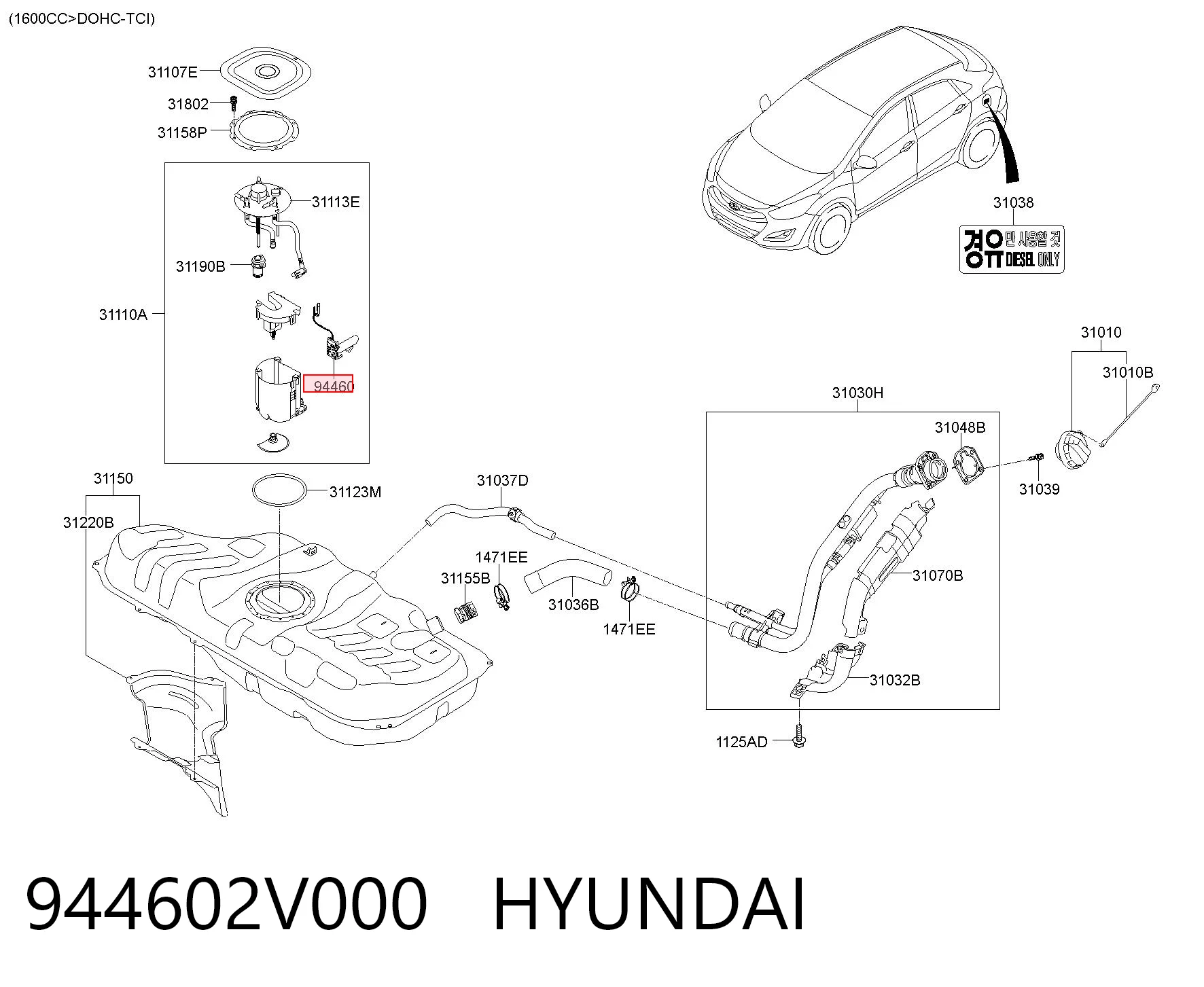 944602V000 Hyundai/Kia Czujnik poziomu paliwa w zbiorniku