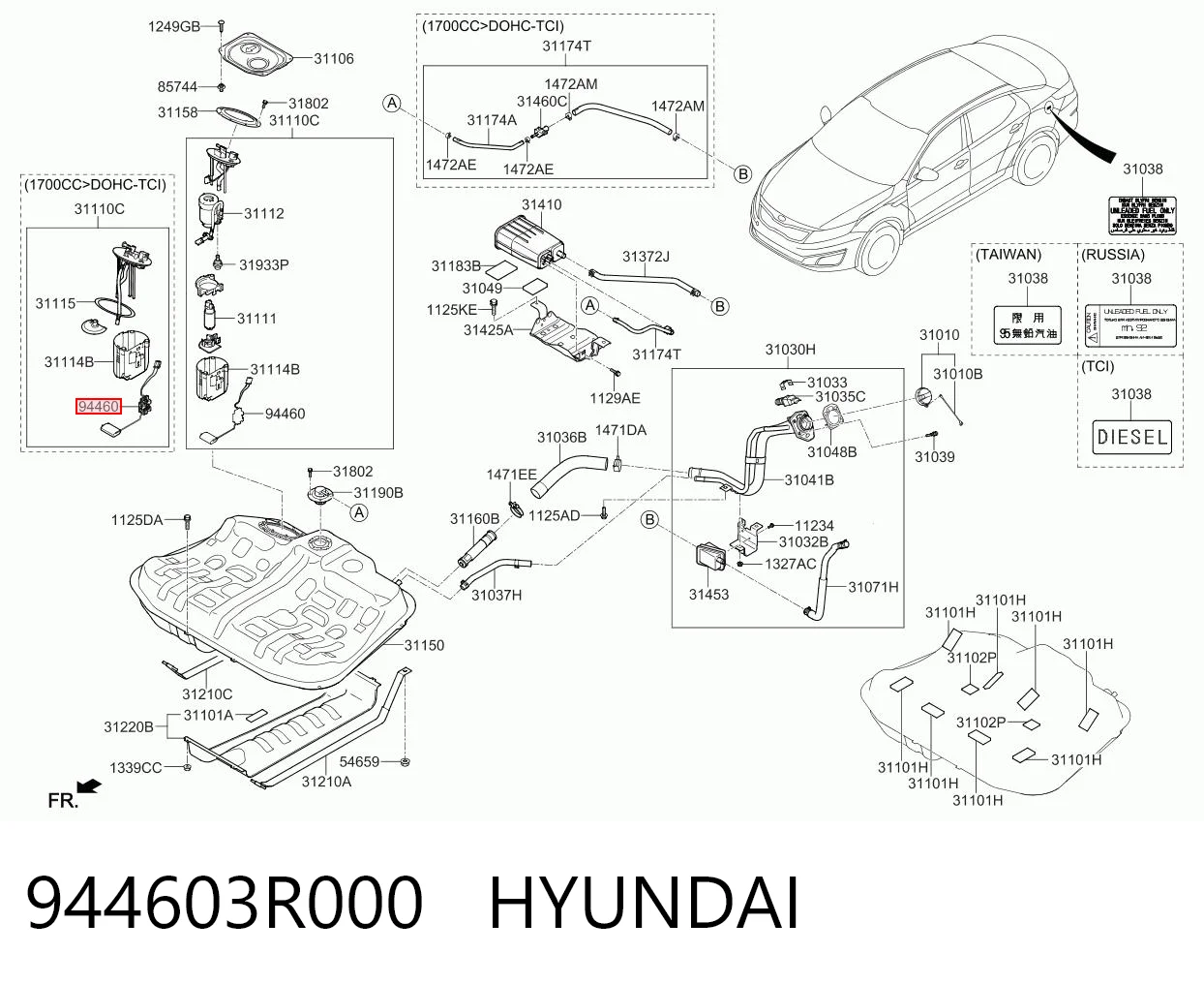 944603R000 Hyundai/Kia Czujnik poziomu paliwa w zbiorniku